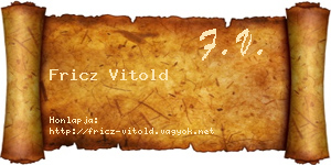 Fricz Vitold névjegykártya